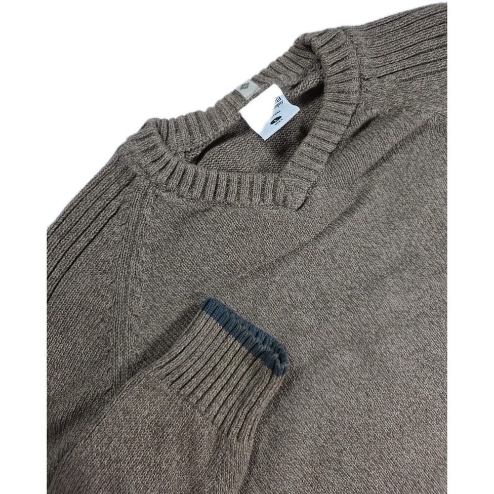 Columbia Mens V Neck Sweater Large Brown  Outdoor Hiking Pullover Knit Top